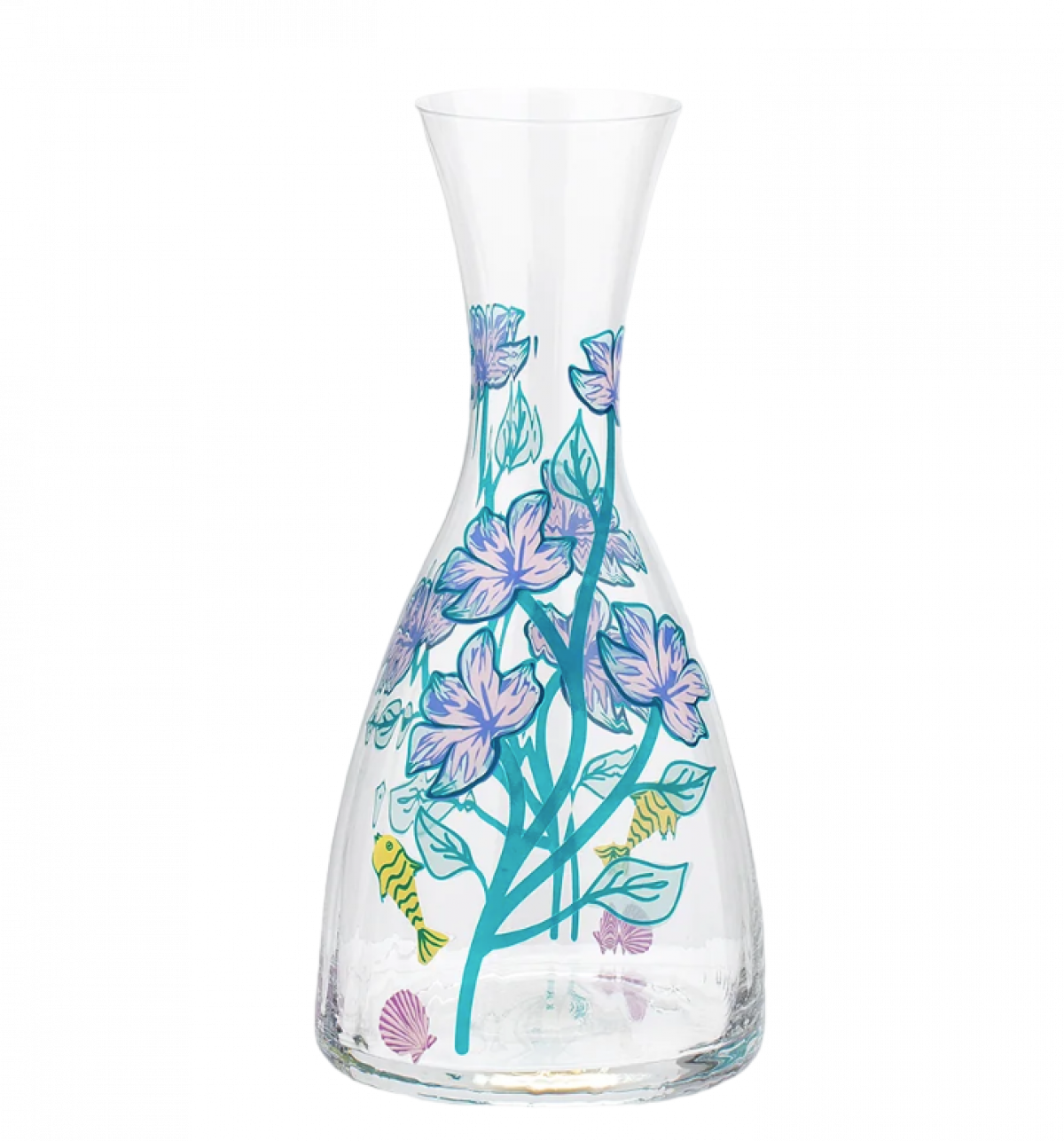 La carafe en verre fleurie