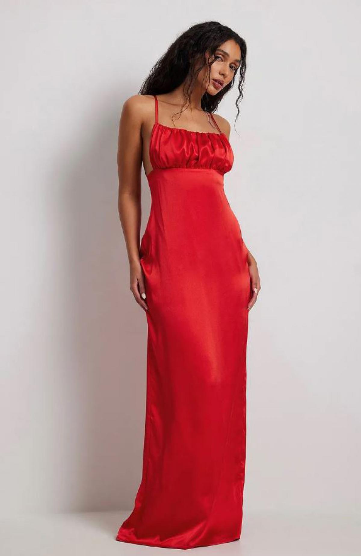Maxi-jurk met rushes