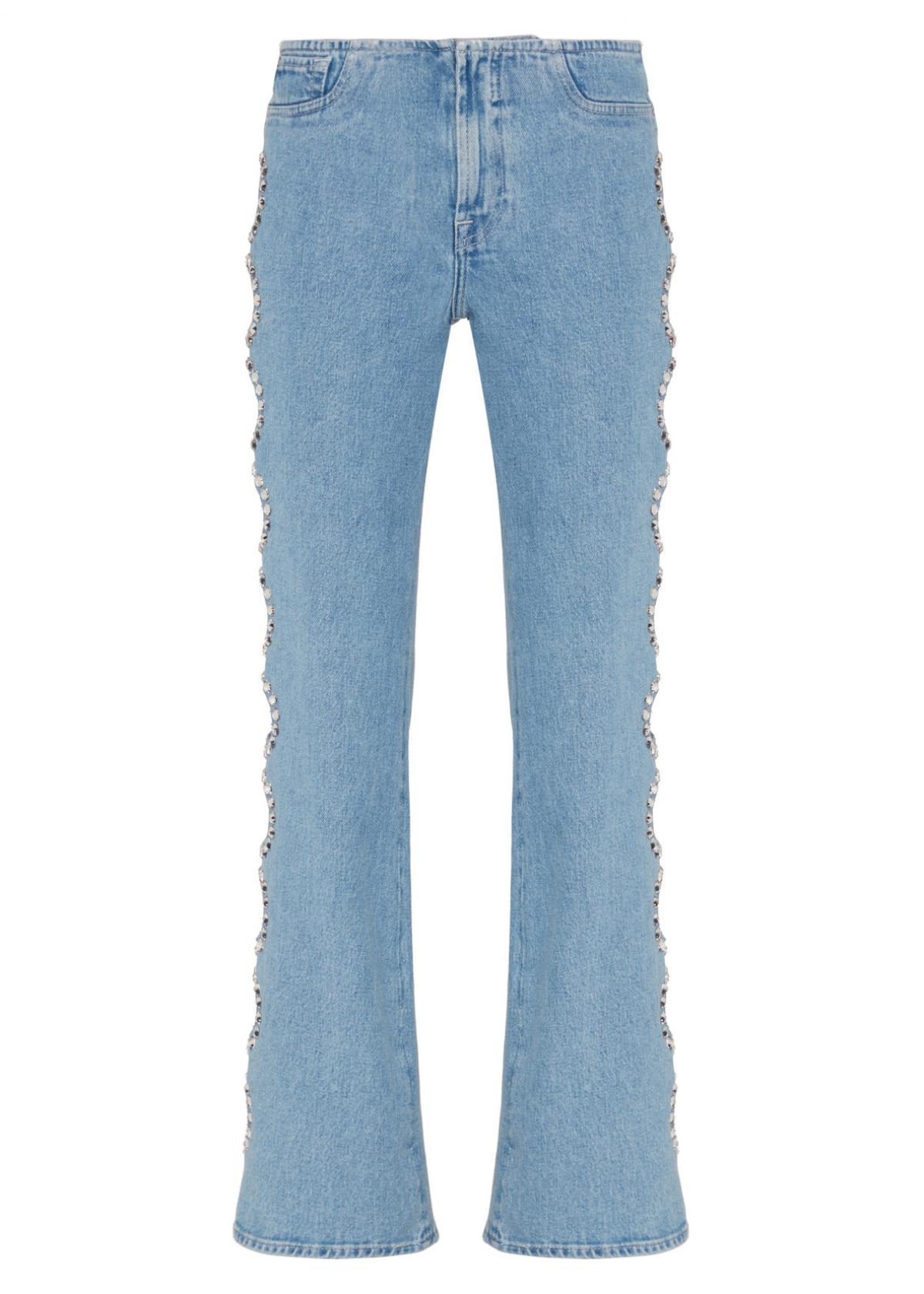 Bootcut jeans met glinsterende zij-gaten