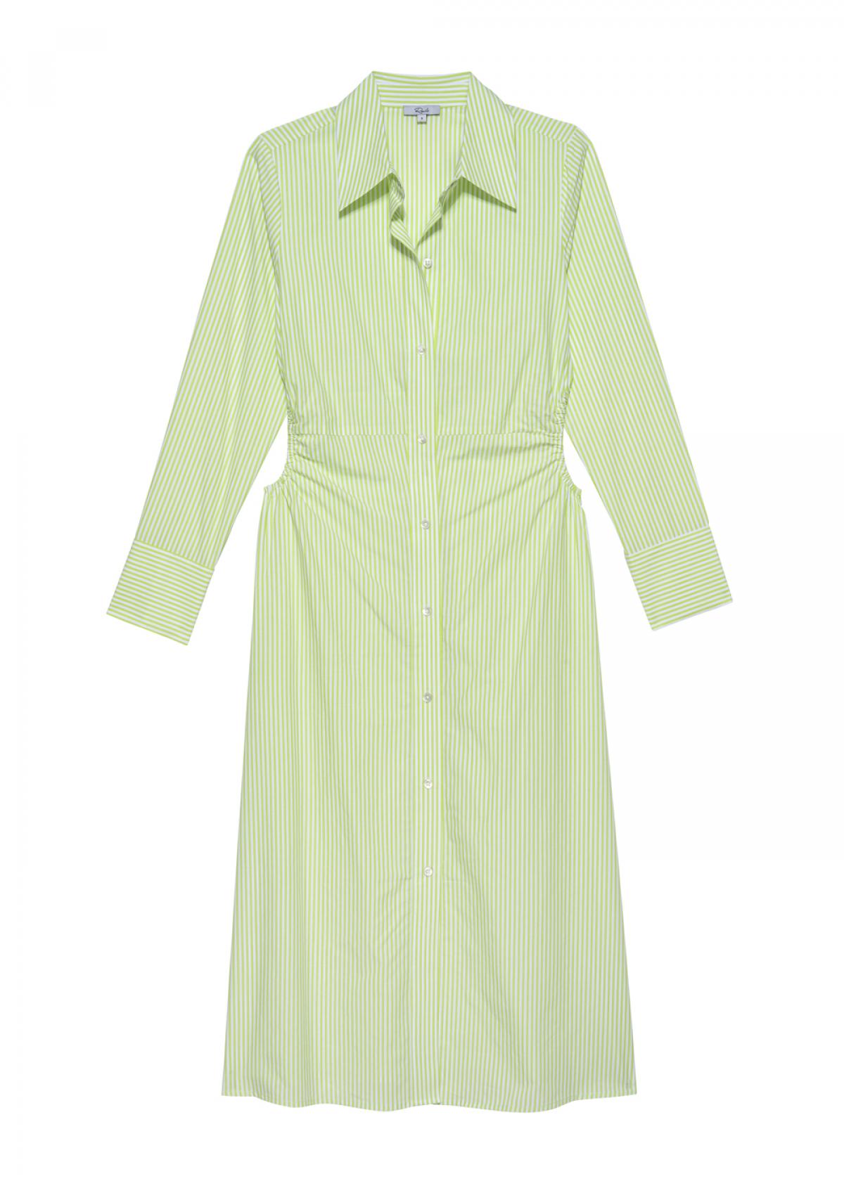 Groene, gestreepte hemdjurk met cut-outs