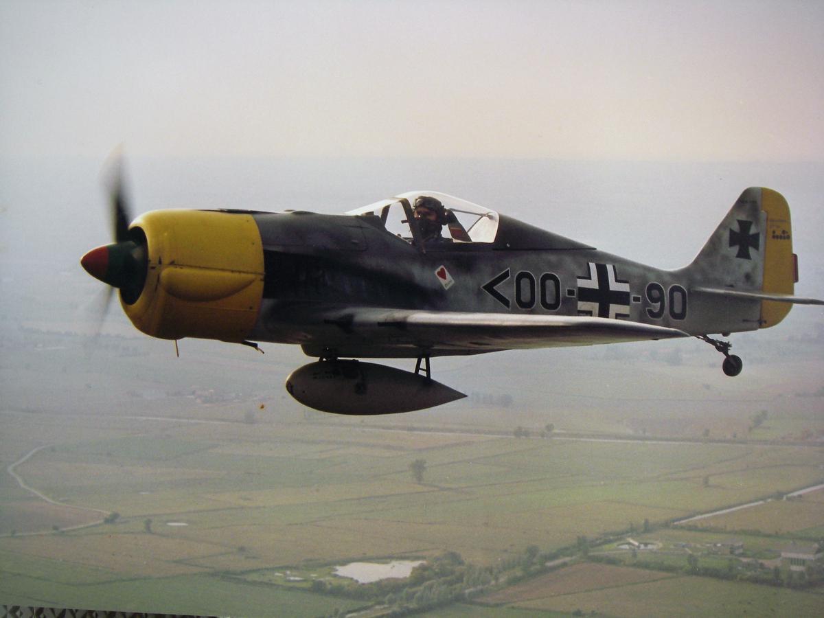 Met zijn Focke-Wulf Fw190 vloog Gerrit Titeca geregeld boven Oudenburg.