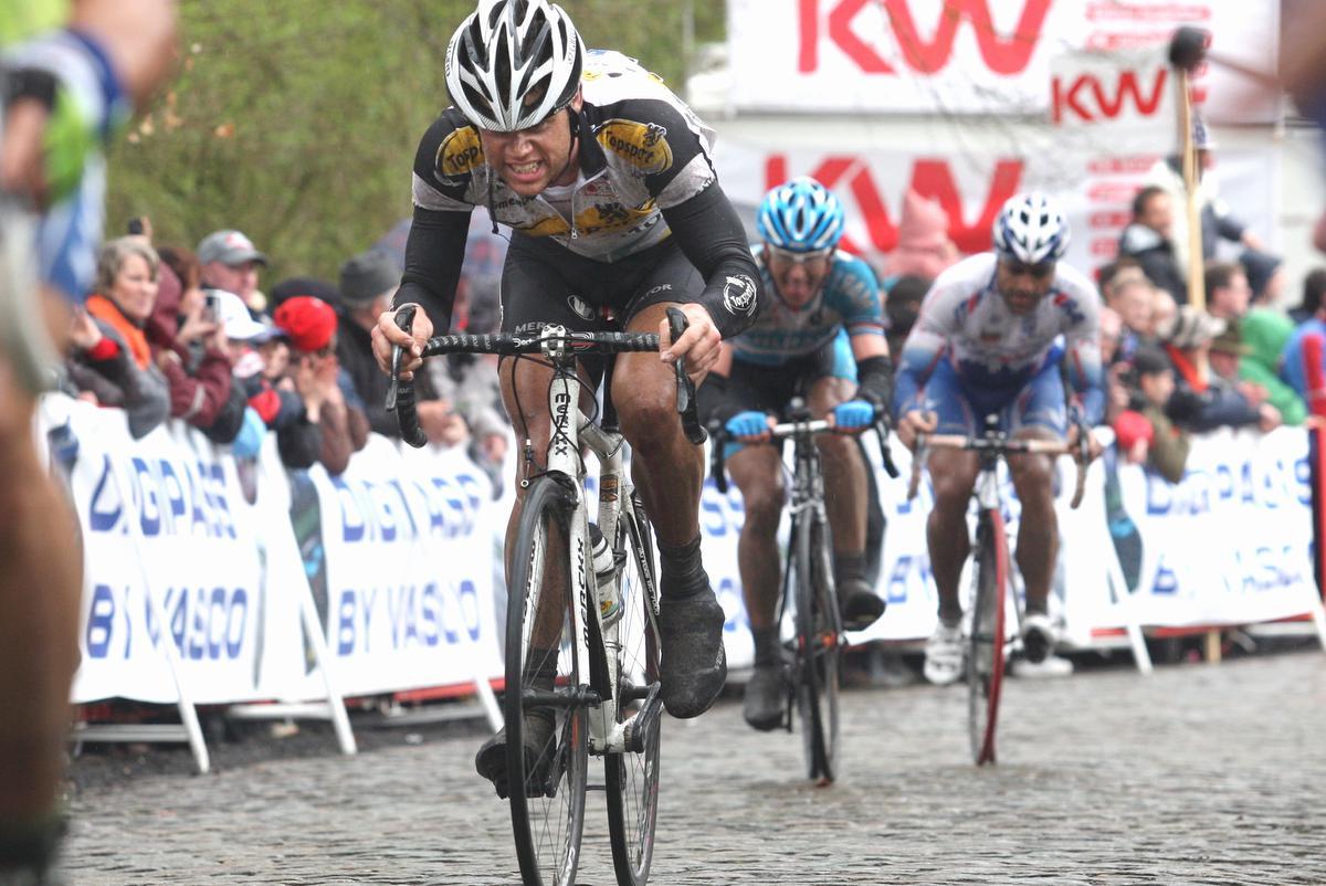 Klaas als renner in Gent-Wevelgem in 2010. (foto Ronny Neirinck)