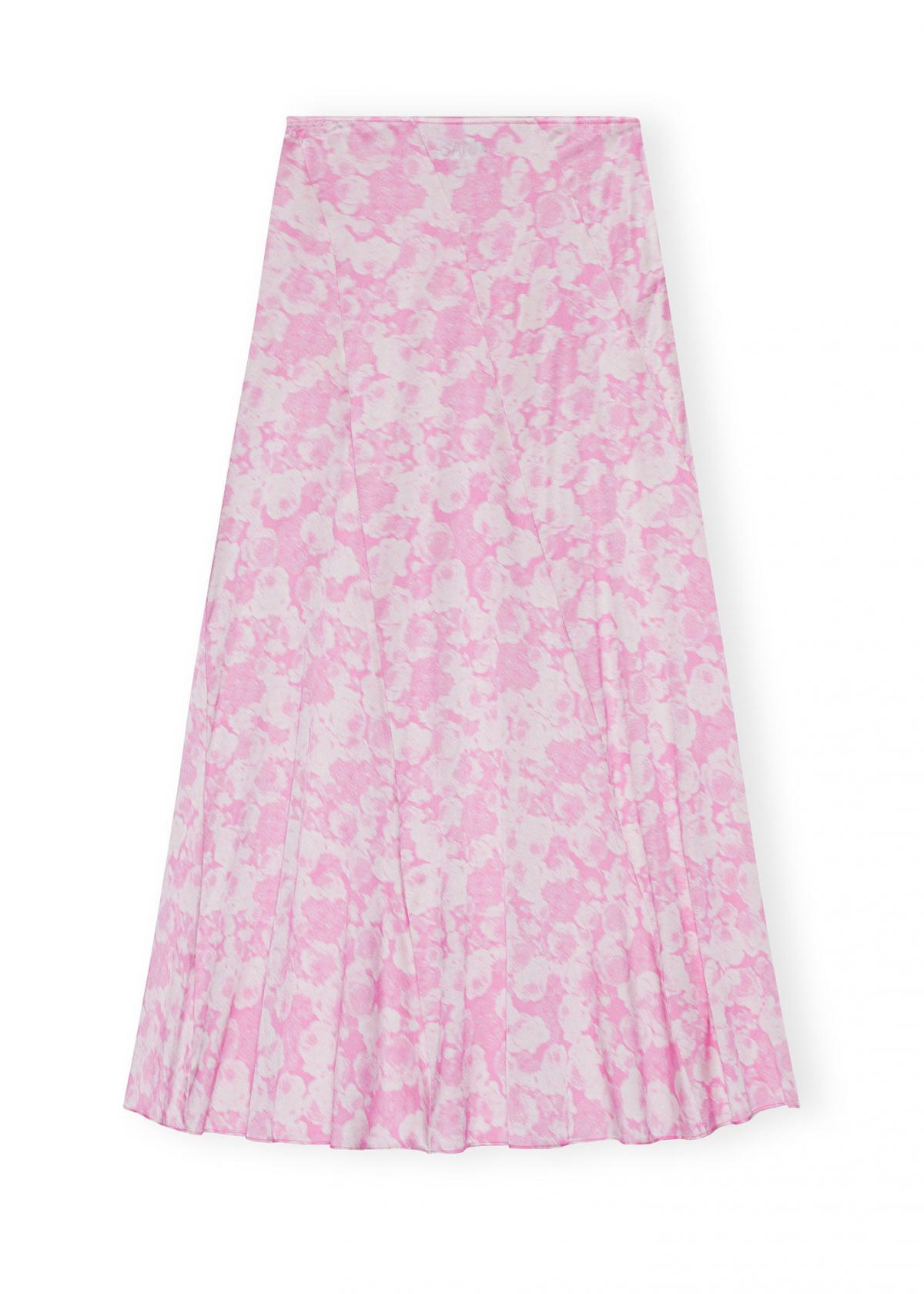 Roze maxirok met bloemen