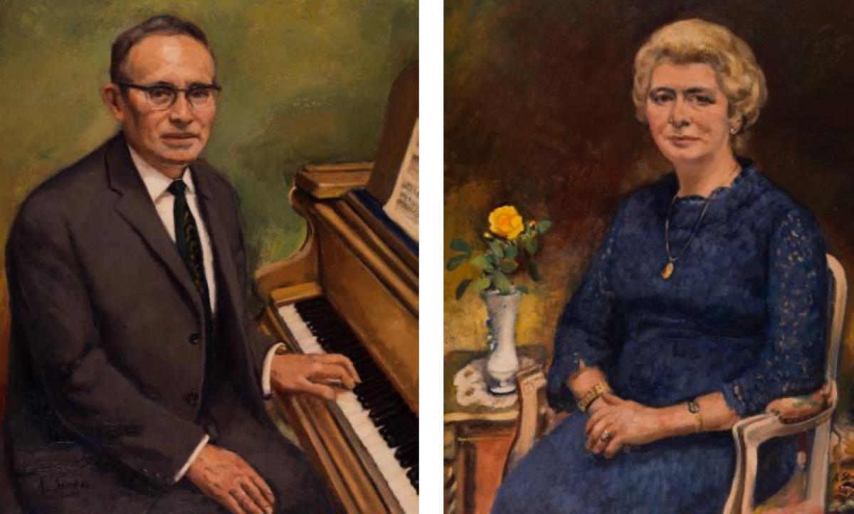 De stichters van wat nu Piano's Maene is: Albert Maene en Zulma Doutreloigne.