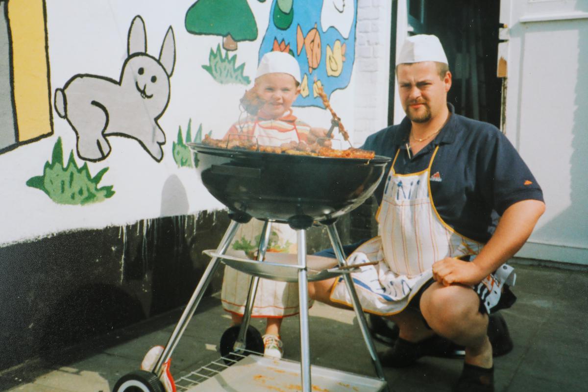 Kurt Dekoninck, met zoon Rob naast zich, 25 jaar geleden.