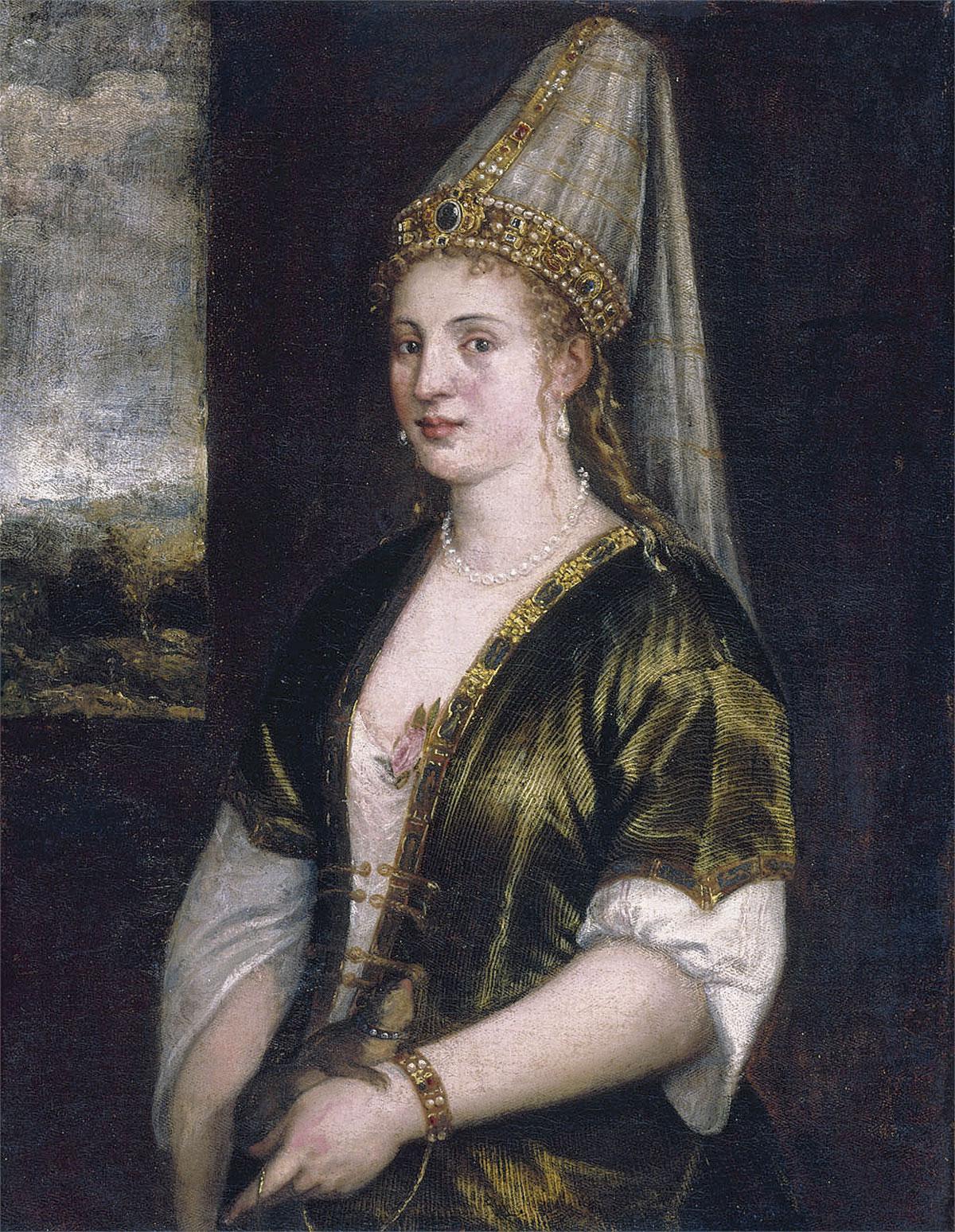 Hurrem Sultan, de favoriete vrouw van Süleyman de Grote, geschilderd door Titiaan.