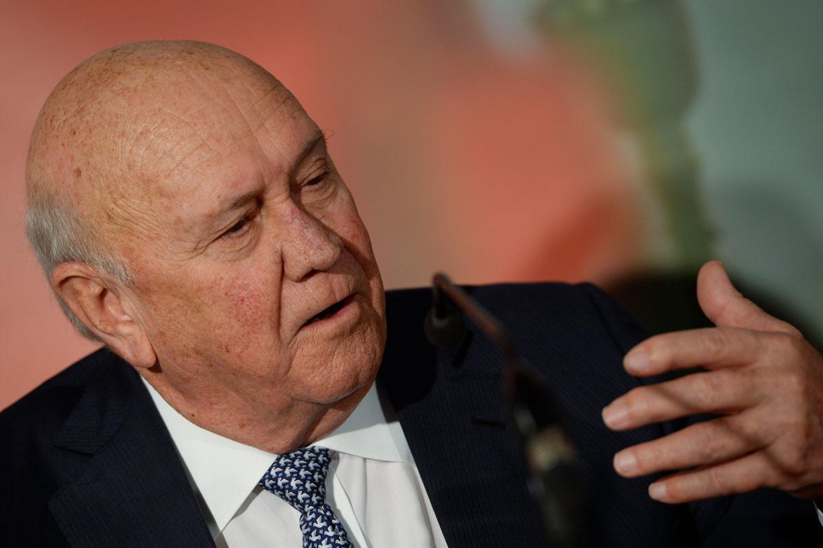 Laatste president Zuid-Afrika onder Apartheid Frederik Willem de Klerk