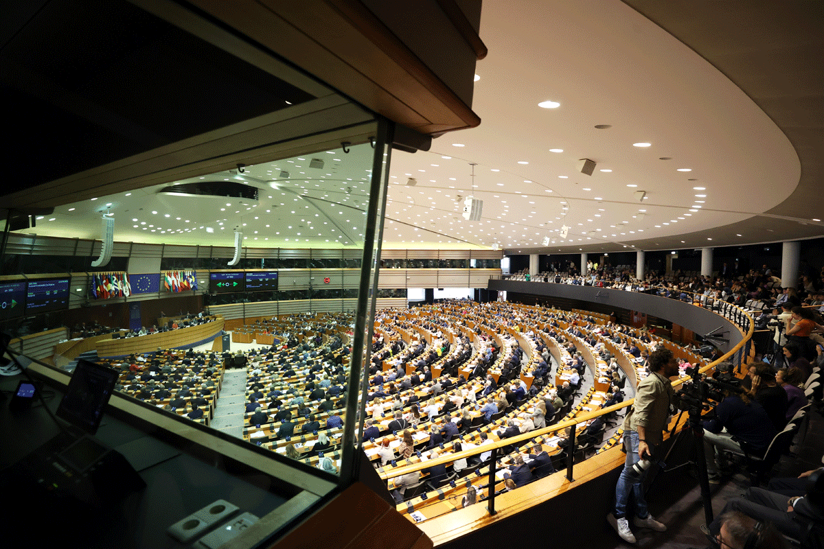 Het Europees Parlement in Brussel, begin juni.