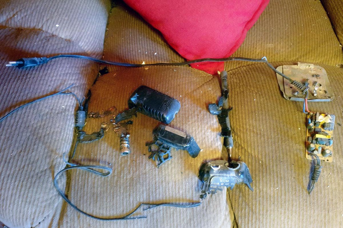 Een ontplofte walkie-talkie in Oost-Libanon, op 18 september 2024.