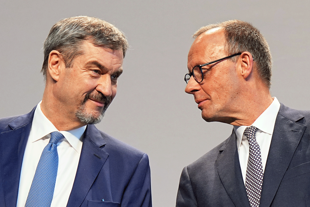 Markus Söder er Friedrich Merz op woensdag.