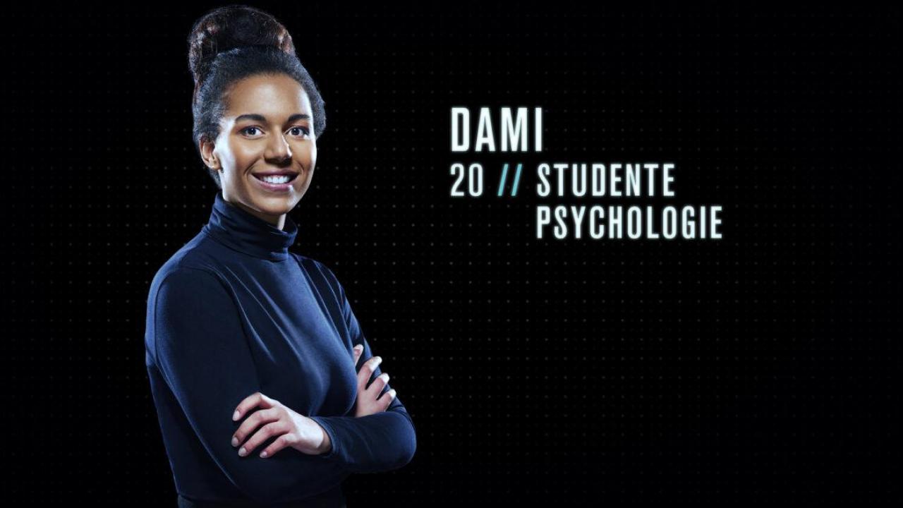 Dami (20) - studente psychologie: “Ik zou een goede Mol zijn omdat ik mensen snel doorzie. Ik kan binnen een groep ook gemakkelijk een geheim bewaren.”