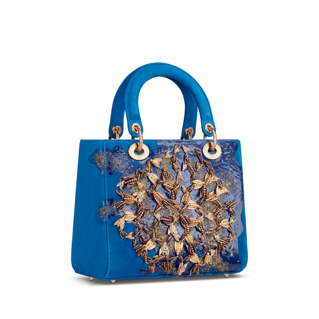Kunst aan de handDe Lady Dior-tas werd onder handen genomen door een aantal kunstenaars, waaronder dit exemplaar van de Belg Johan Creten. Prijs op aanvraag.