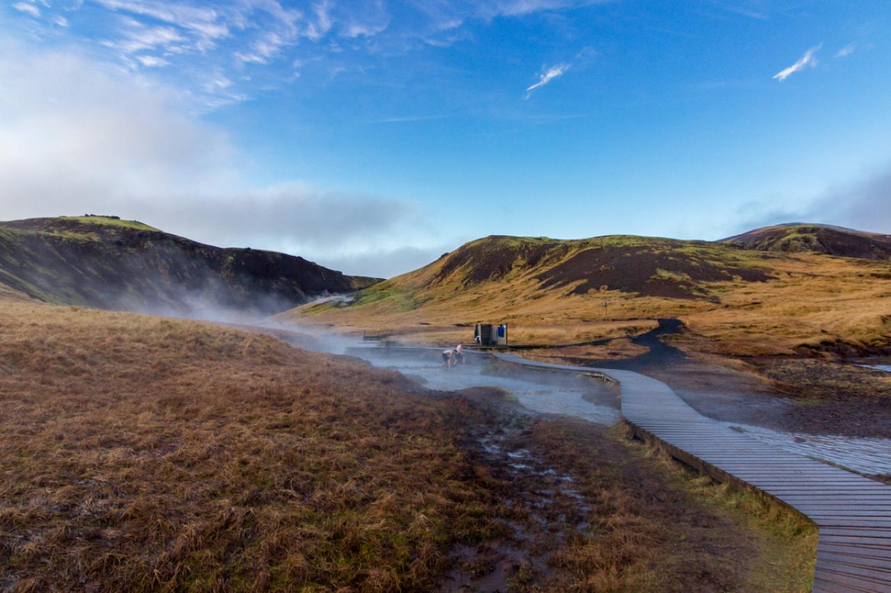 Reykjadalur hot spring thermal river (Iceland)