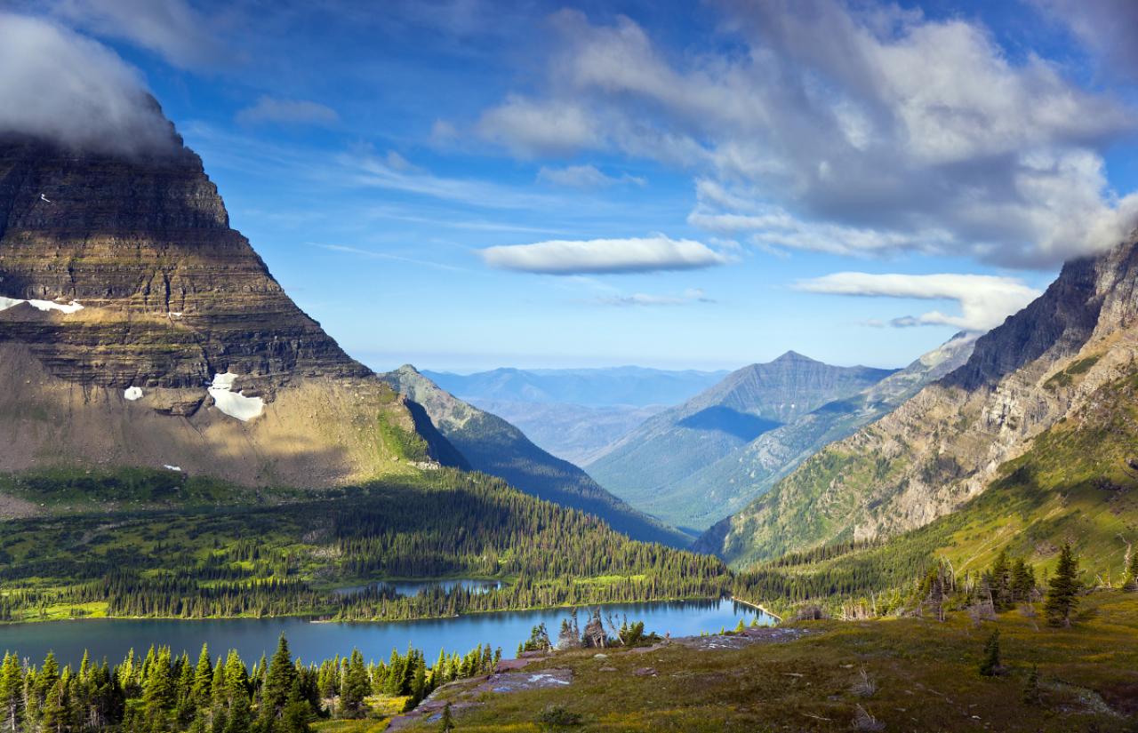 Hidden Lake Overlook at morning Glacier National Park.