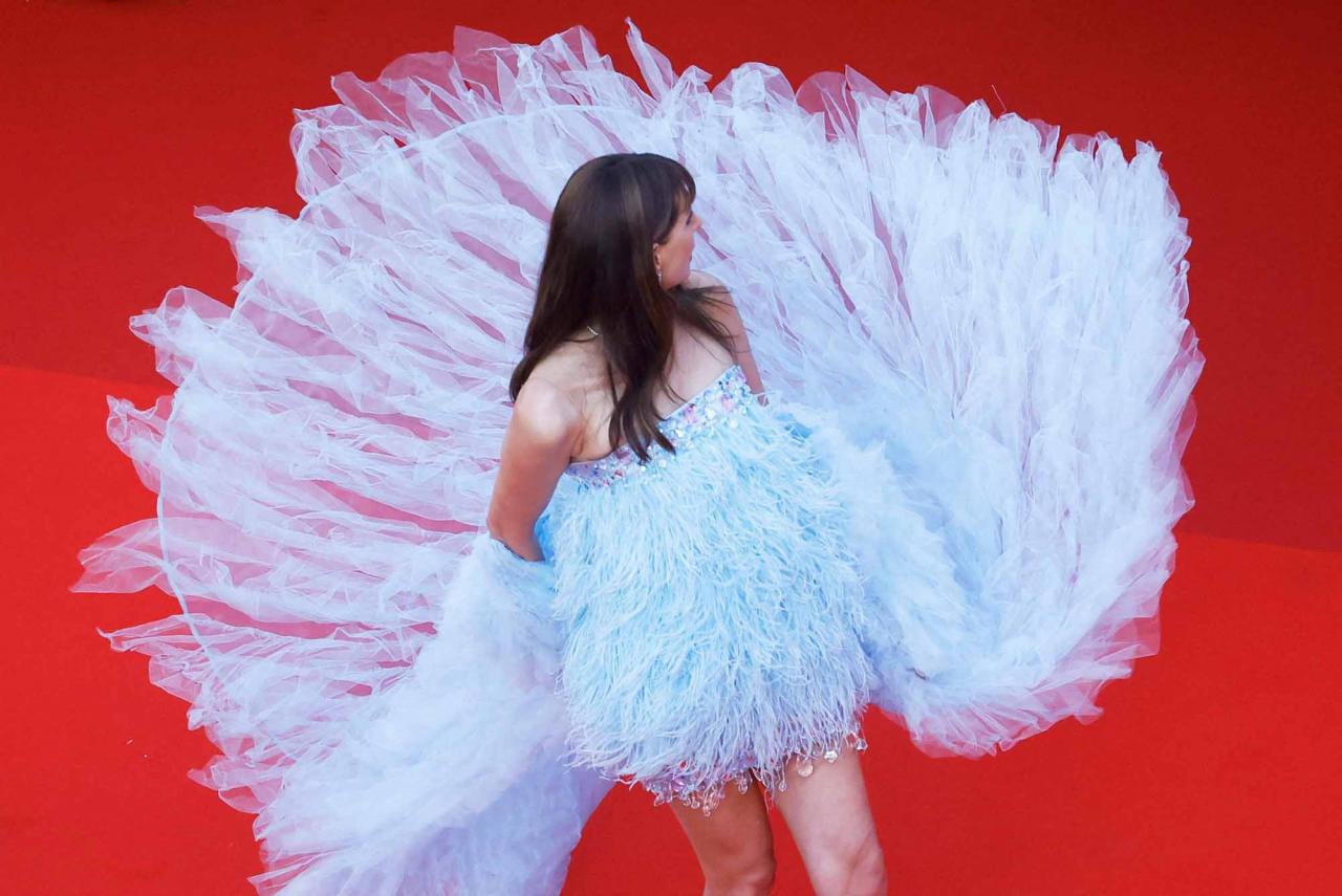 The 75th Cannes Film Festival - Opening ceremony and screening of the film "Coupez" (Final Cut) Out of competition - Red Carpet arrivals - Cannes, France, May 17, 2022. Frederique Bel poses. REUTERS/Stephane Mahe     TPX IMAGES OF THE DAY