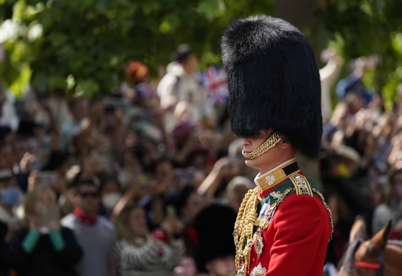 The Duke of Cambridge takes part in the Royal Procession leaves Buckingham Palace for the Trooping the Colour ceremony at Horse Guards Parade, central London, as the Queen celebrates her official birthday, on day one of the Platinum Jubilee celebrations. Picture date: Thursday June 2, 2022.