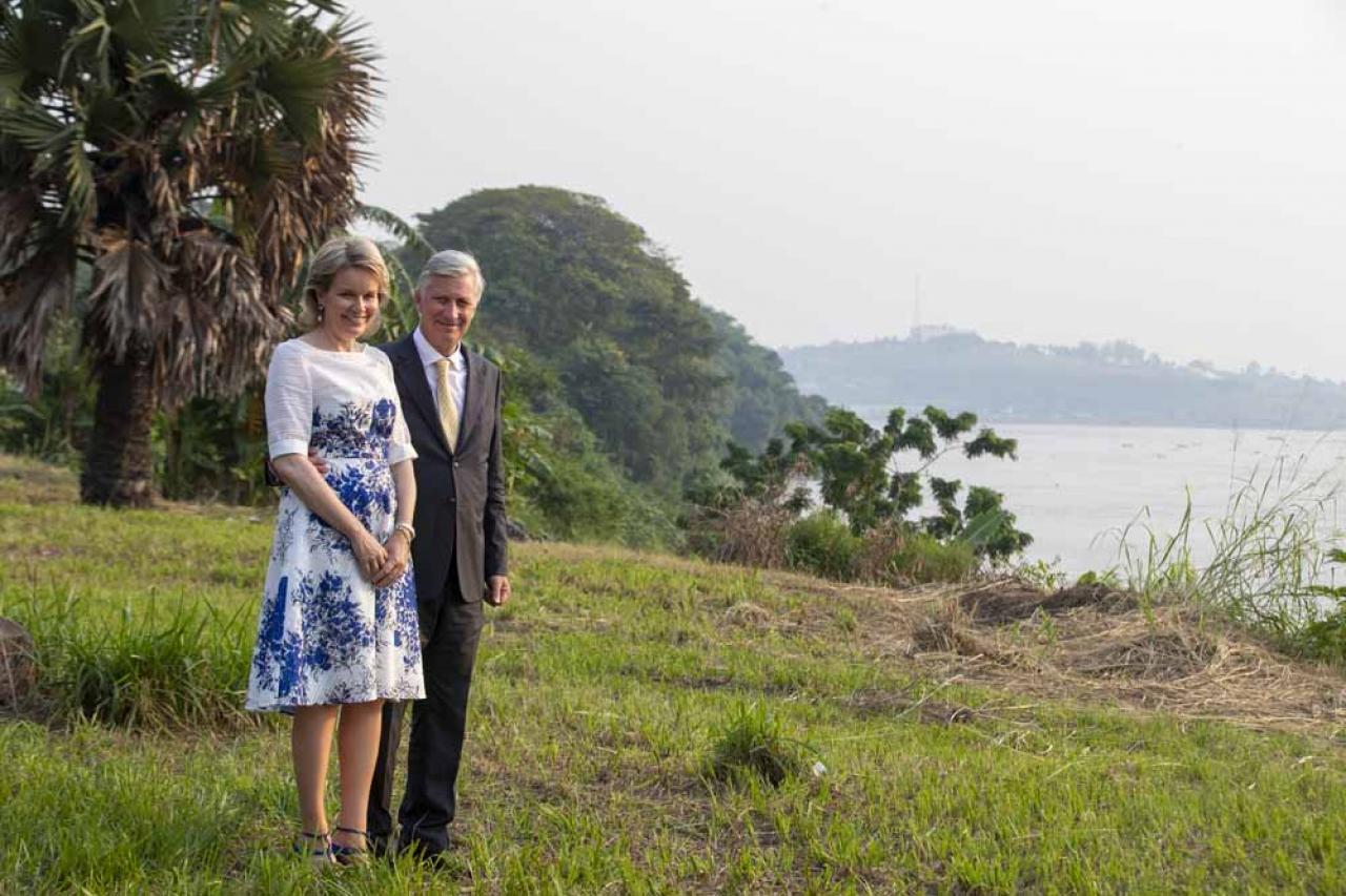 Queen Mathilde of Belgium and King Philippe - Filip of Belgium pictured during a photoshoot at the Congo River in Kinshasa, during an official visit of the Belgian Royal couple to the Democratic Republic of Congo, Thursday 09 June 2022. The Belgian King and Queen will be visiting Kinshasa, Lubumbashi and Bukavu from June 7th to June 13th. BELGA PHOTO NICOLAS MAETERLINCK
