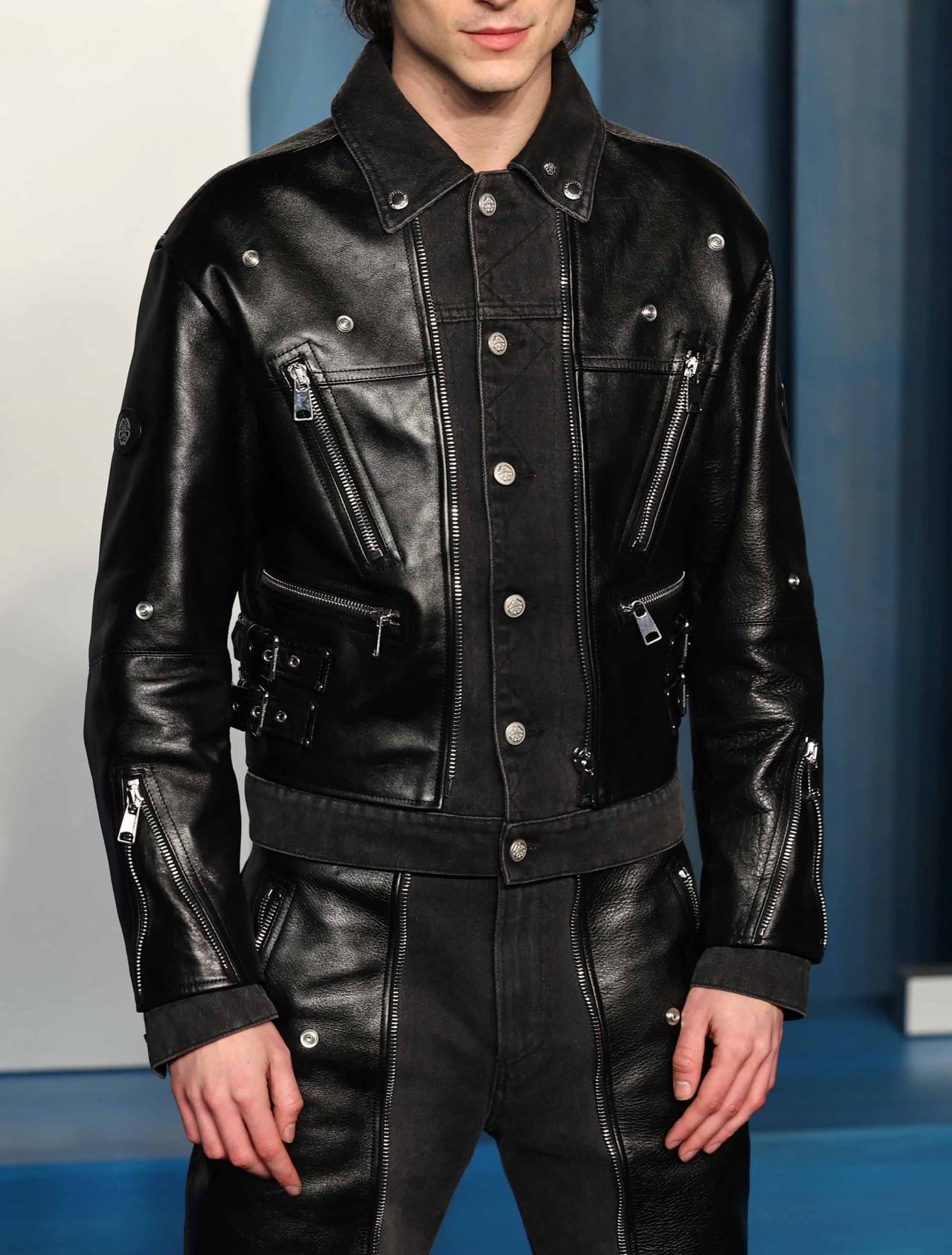 Timothée Chalamet Films Bleu de Chanel Commercial in Leather Suit & Combat  Boots