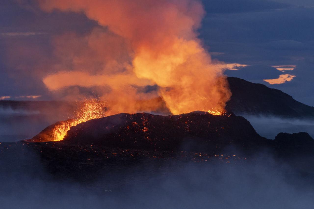 eruption de volcan Islande