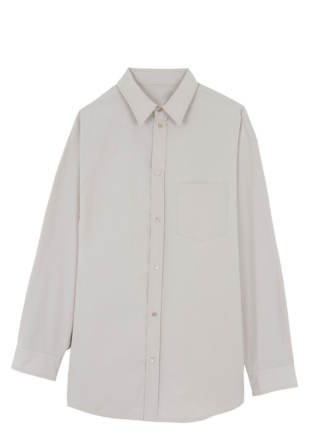 Oversized hemd ‘Carly Wide Shirt Taupe’ - € 189 - The Frankie Shop.