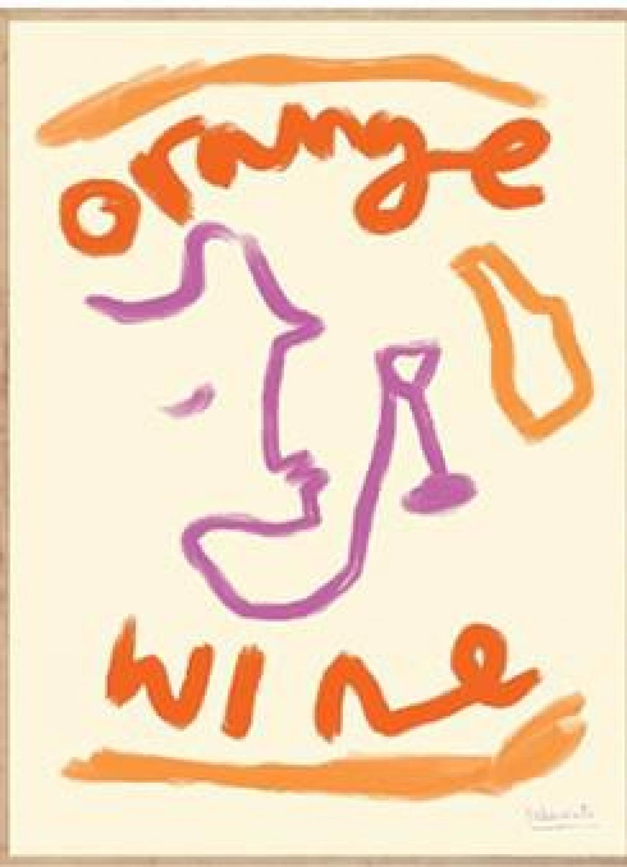 Om mijn gallery wall compleet te maken. Poster van Britse kunstenares Ruby Hughes ‘Orange Wine’ - € 43 - theposterclub.com.
