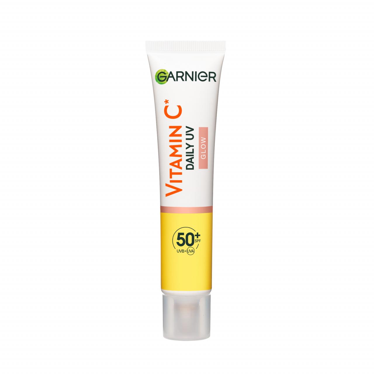 Fluide Daily UV anti-tâches Vitamine C Glow SPF50+, Garnier, 16,99 euros les 40 ml