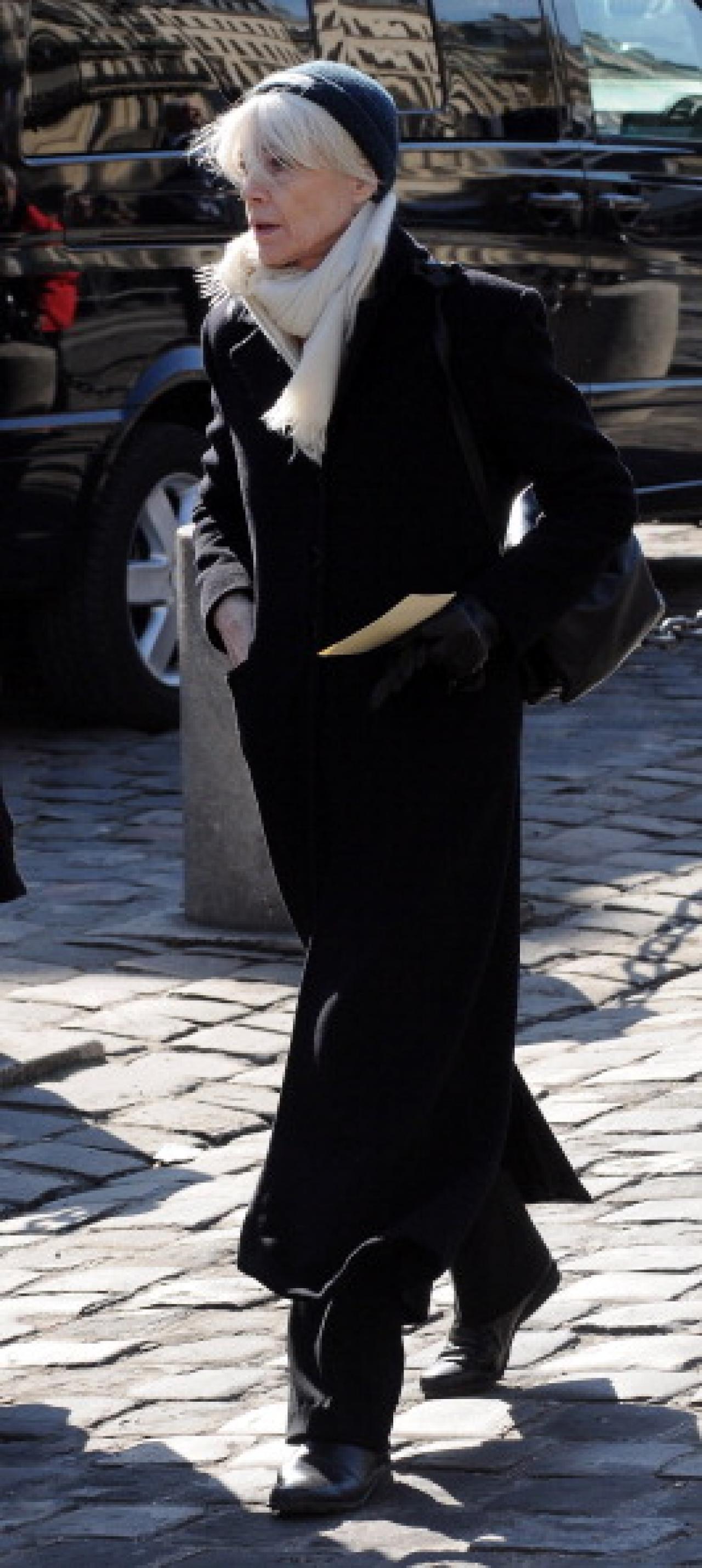 Françoise Hardy aux funérailles du chanteur Alain Bashung en 2009 à Paris.