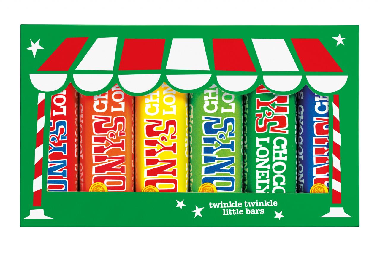 Chocoladerepen in kerstverpakking - € 10,99 - Tony’s Chocolonely.