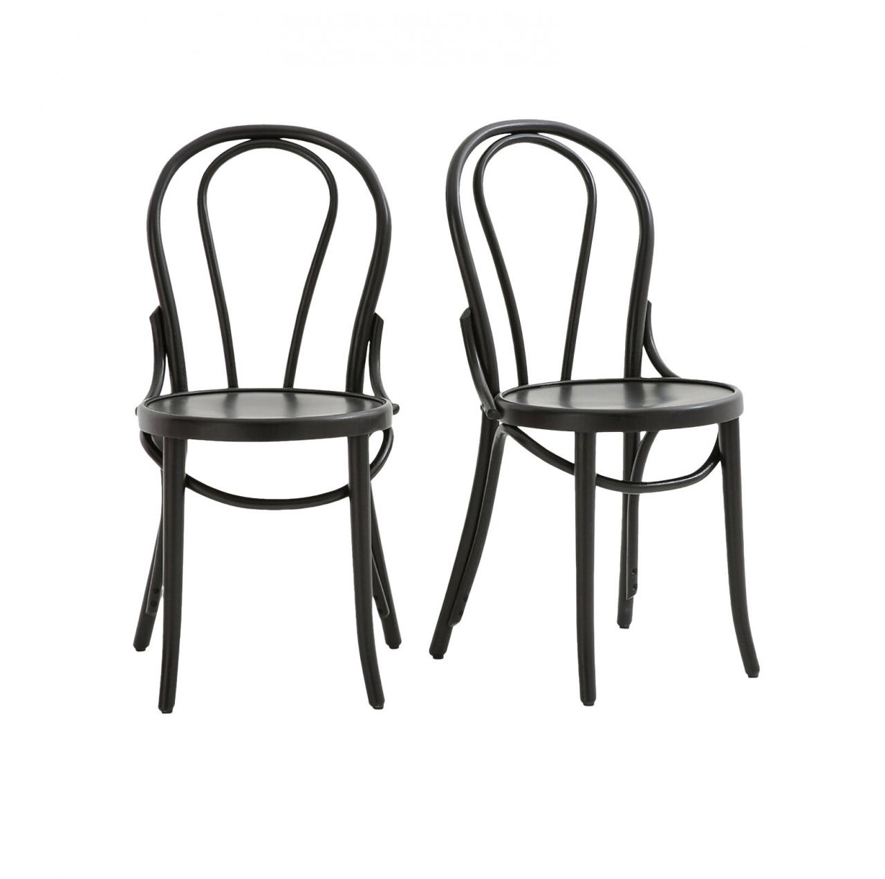 Set van twee zwarte houten stoelen in bistrostijl ‘Bistro’ (40 x 86 x 53 cm) - € 368 - La Redoute.