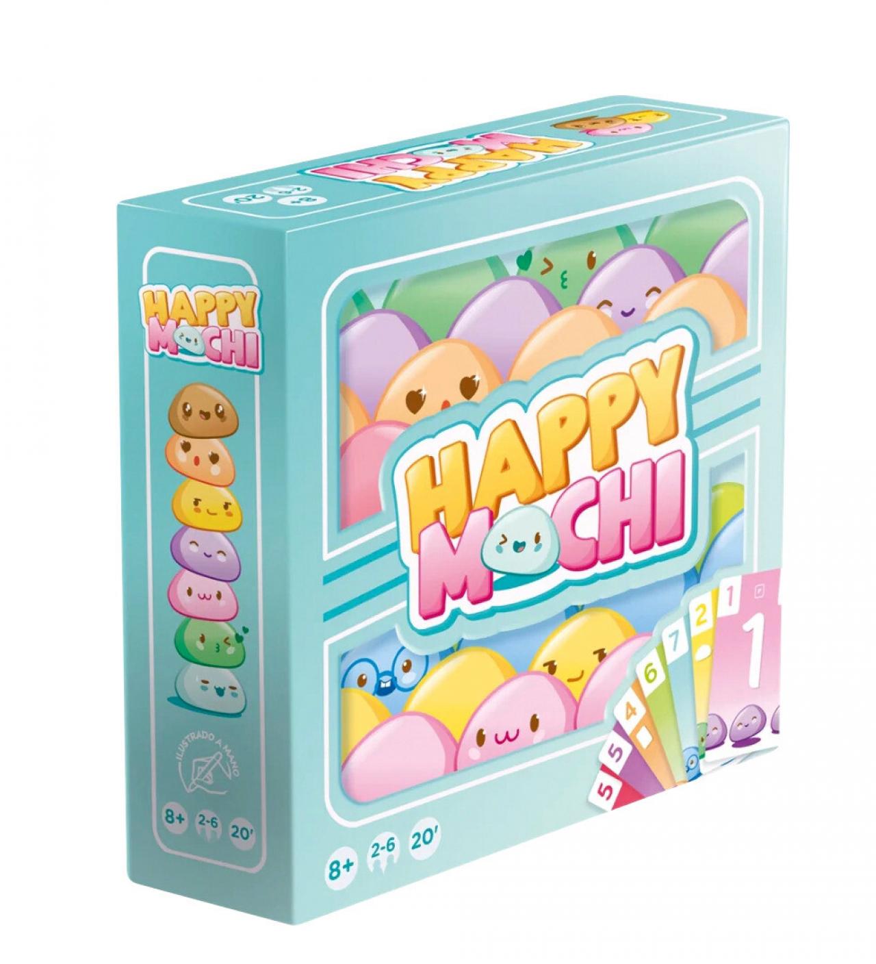 Happy Mochi - € 11,50 - Asmodee. Raak je kaarten zo snel mogelijk kwijt door 2 mochi’s tegelijkertijd te spelen. Maar let op! Je mag je kaarten niet herschikken in je hand.