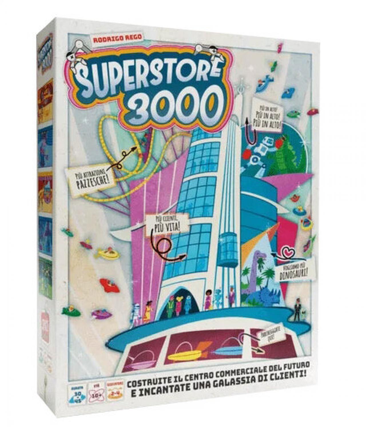 Superstore 3000 - € 34,99 - Asmodee. Bouw je eigen futuristische winkelcentrum en zorg voor zoveel mogelijk tevreden klanten. Schik je winkels slim zodat ze veel punten opleveren! Hoe meer klanten jij tevreden kan stellen, hoe meer punten je kan verdienen.