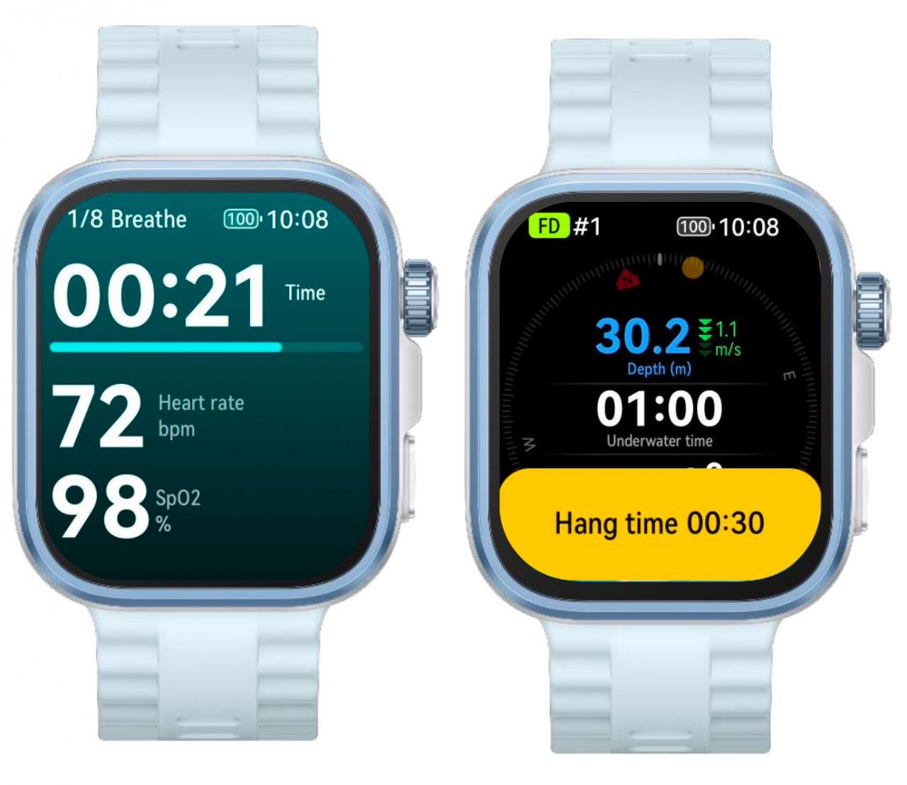 De duik-app heeft ook een free diving-modus.