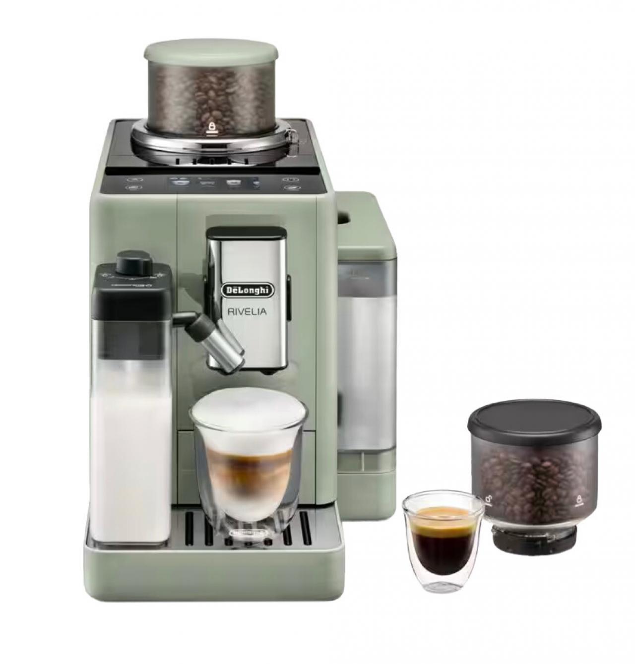 Gemakkelijk in gebruik, mooi maar compact op het aanrecht én je kan eenvoudig tussen twee soorten bonen wisselen. Rivelia - € 699,90 - Delonghi.