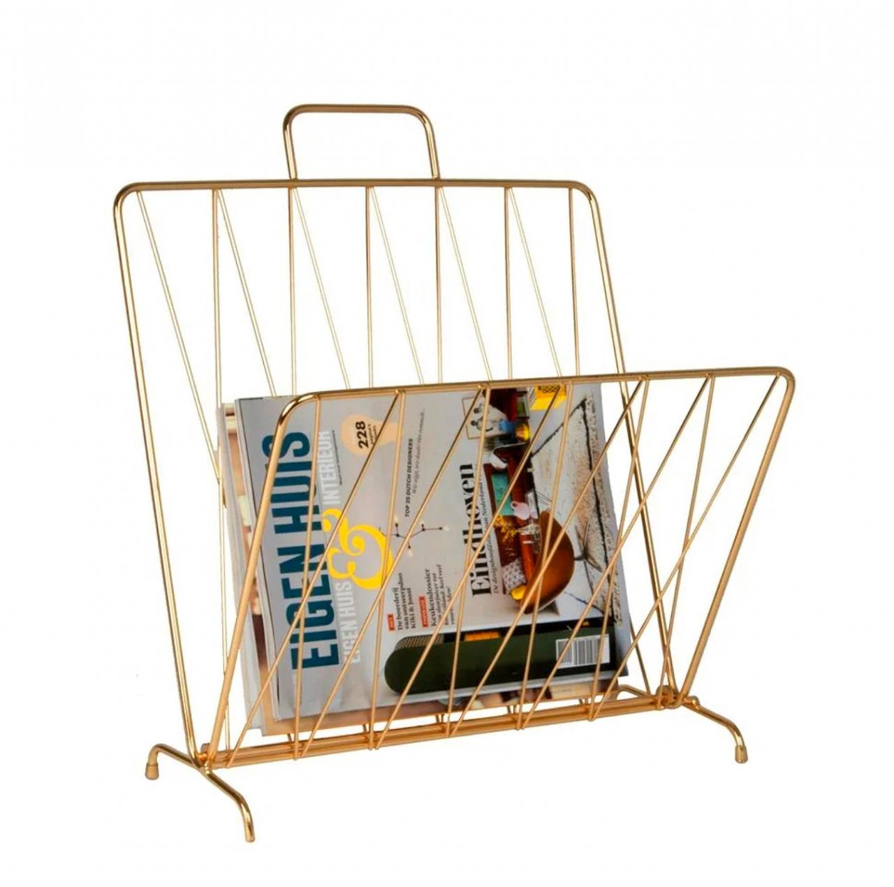 Magazinerek in goudkleurig metaal ‘Diamond’ (40 x 27 x 56 cm) - € 51,22 - present time.