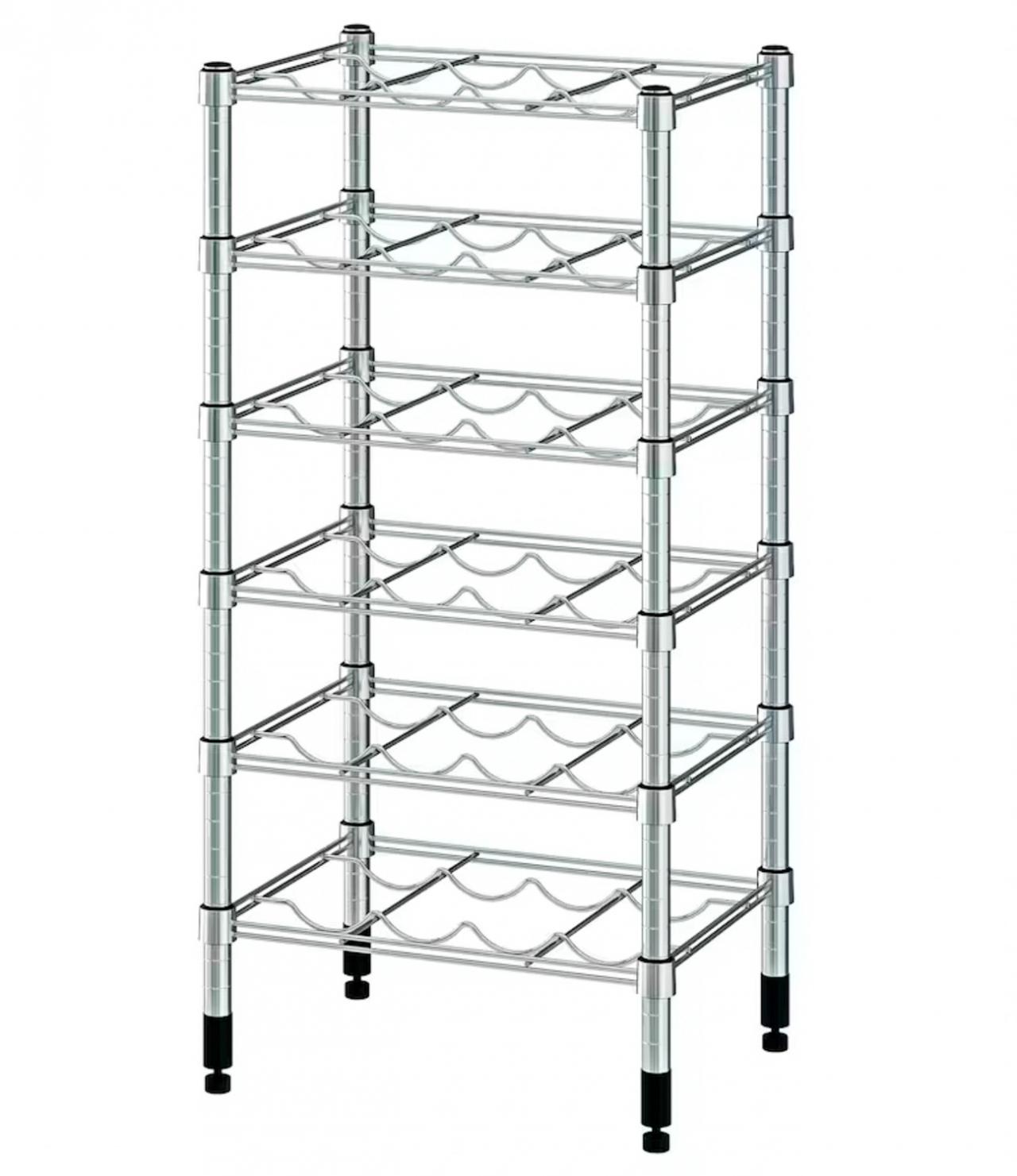 Flessenrek in verzinkt staal ‘Omar’ (46 x 36 x 94 cm) - € 59,99 - IKEA.