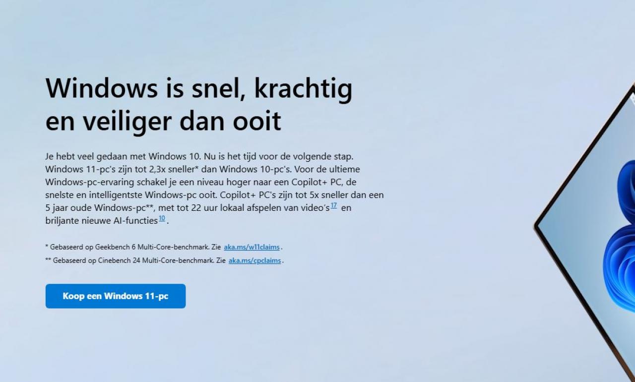 Microsoft hoopt duidelijk toch dat je alsnog een Windows 11 pc aanschaft.