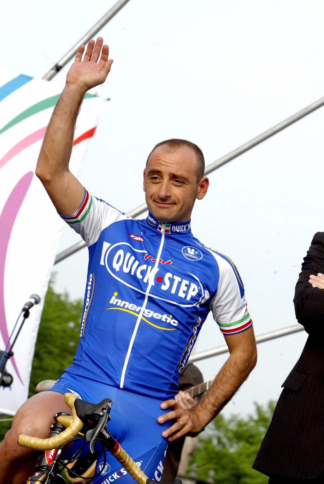 2006: Paolo Bettini voor de start van Luik-Bastenaken-Luik.