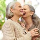 Two mature lesbian women enjoy each other's company.