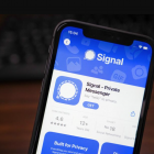 Signal op een smartphonescherm.