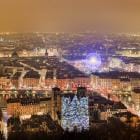 Uitzicht over Lyon tijdens Fete des Lumières
