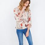 Blouse fluide dans les tons beiges