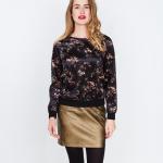 Sweat en velours fleuri