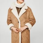 Veste d'hiver façon blouson en peau de mouton retournée