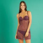 Nuisette ampliforme en plumetis couleur violine