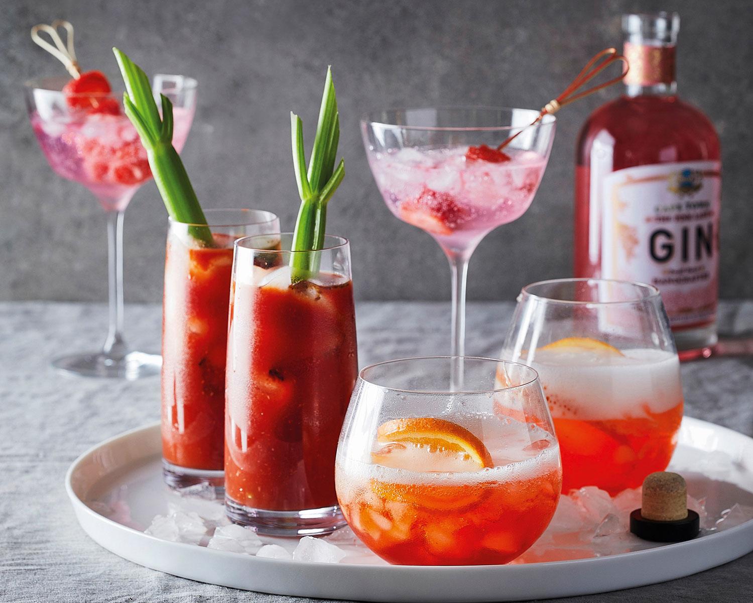 Gin tonic rose aux fraises