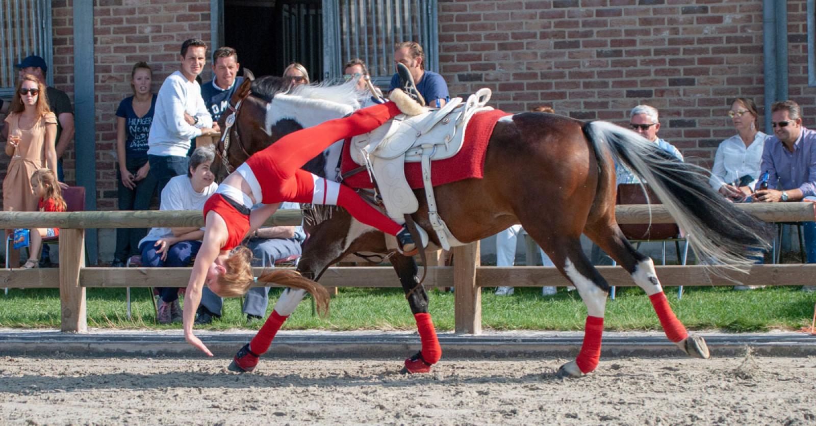 Trick riding is de stoere hobby die Tamara beoefent