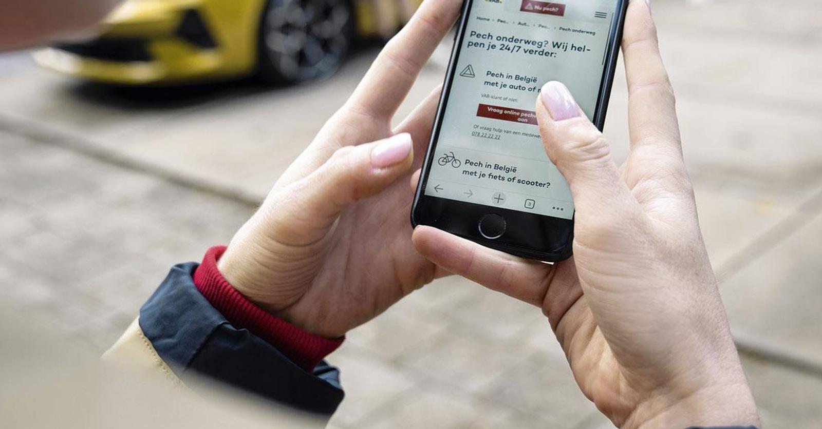 Pech onderweg? Vraag online bijstand aan VAB