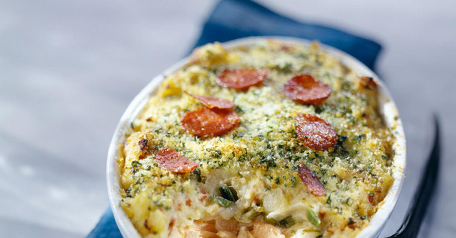 Hachis parmentier de saumon aux poireaux - Plus Magazine