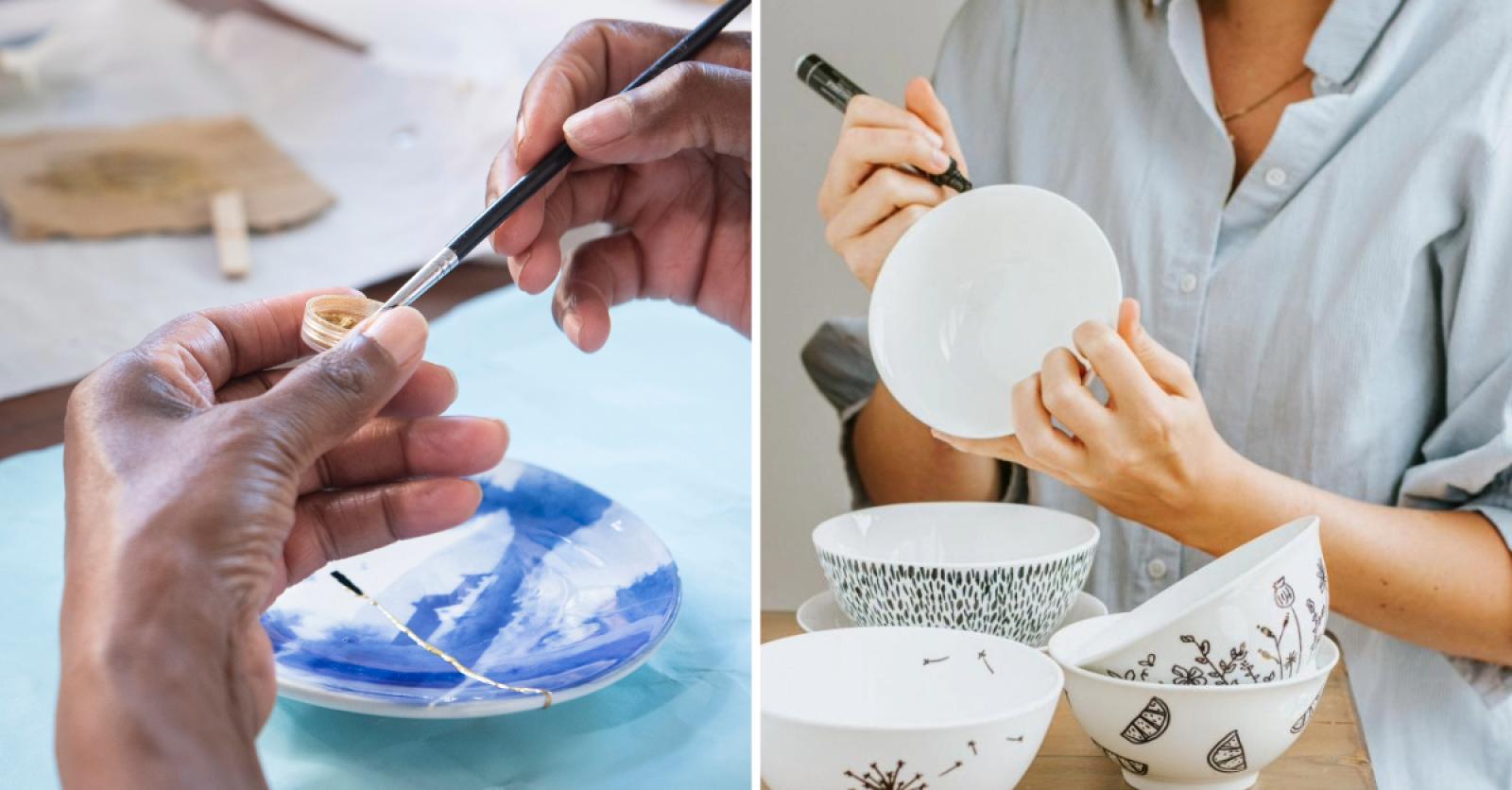 Peinture sur verre : l'astuce DIY pour customiser de la vaisselle