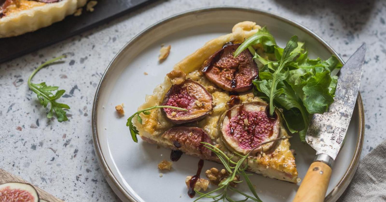 Quiche met geitenkaas en vijgen